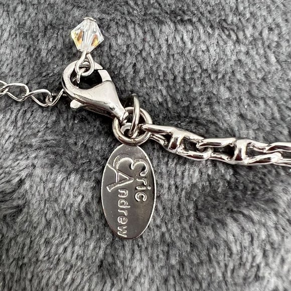 Eric Andrew Collection Crystal Pendant Necklace Silver Tone Chain 21 in Sparkles - Picture 4 of 8